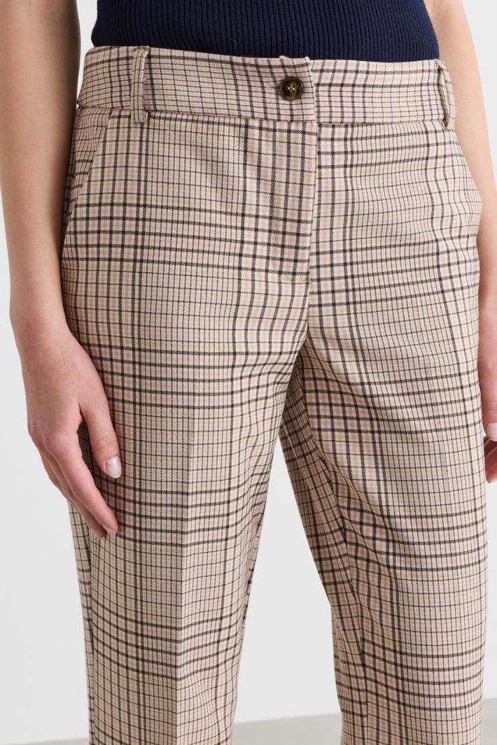 Prince of Wales Check Trousers - PINK BLACK - Intrend - 2