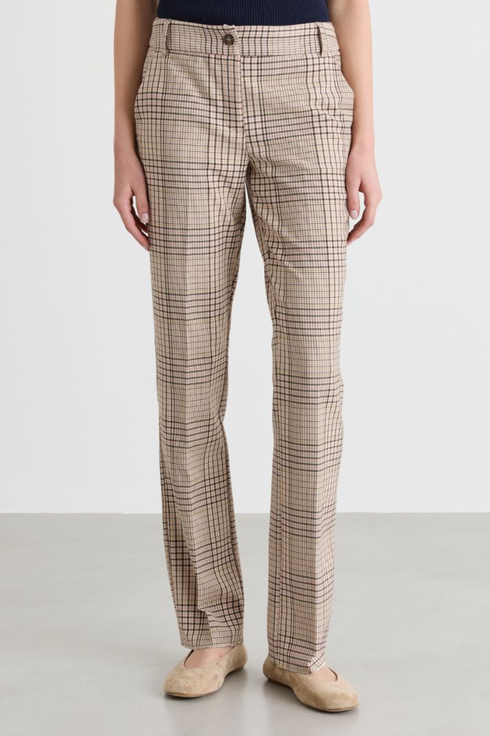 Prince of Wales Check Trousers - PINK BLACK - Intrend - 3