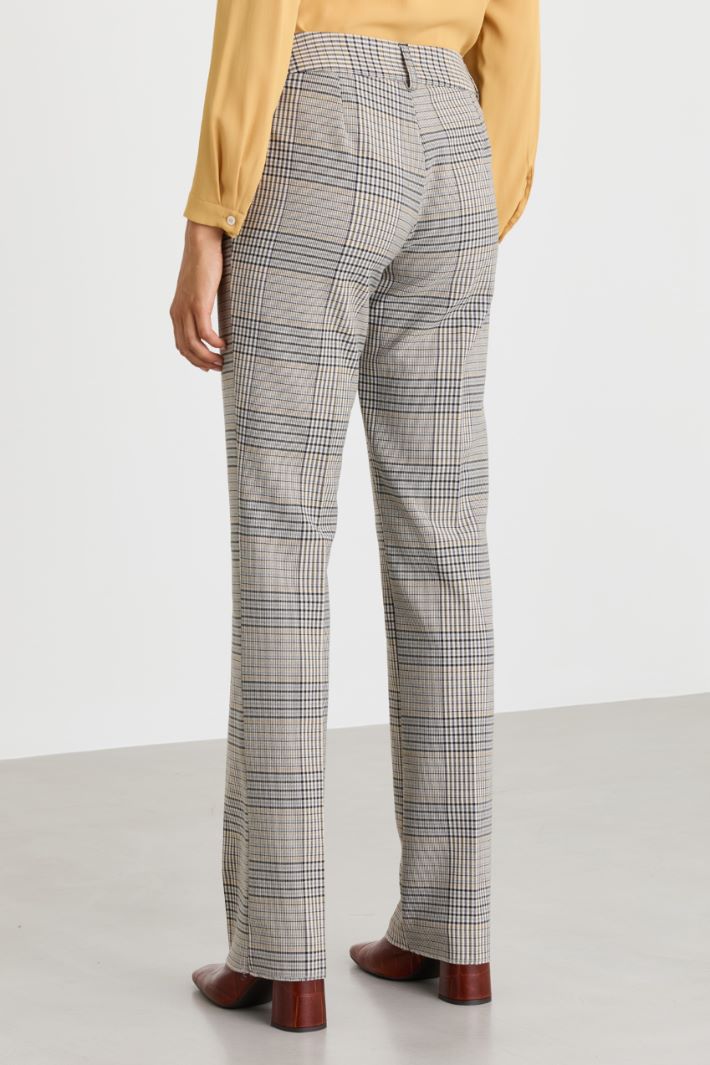Prince of Wales Check Trousers - BLACK YELLOW - Intrend - 4