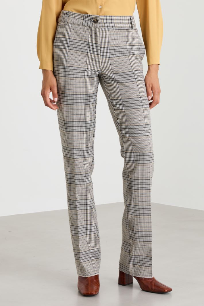 Prince of Wales Check Trousers - BLACK YELLOW - Intrend - 2