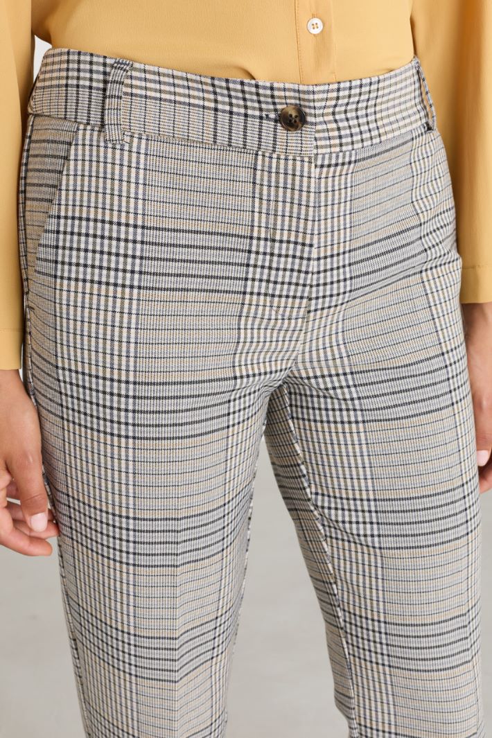 Prince of Wales Check Trousers - BLACK YELLOW - Intrend - 3