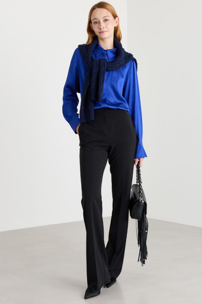 Technical stretch-twill trousers - BLACK - Intrend