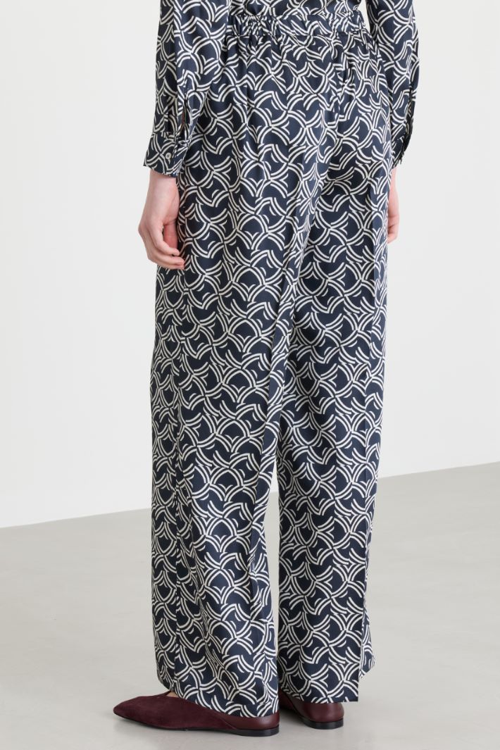 Pantalone ampio in twill - BLU - Intrend - 4