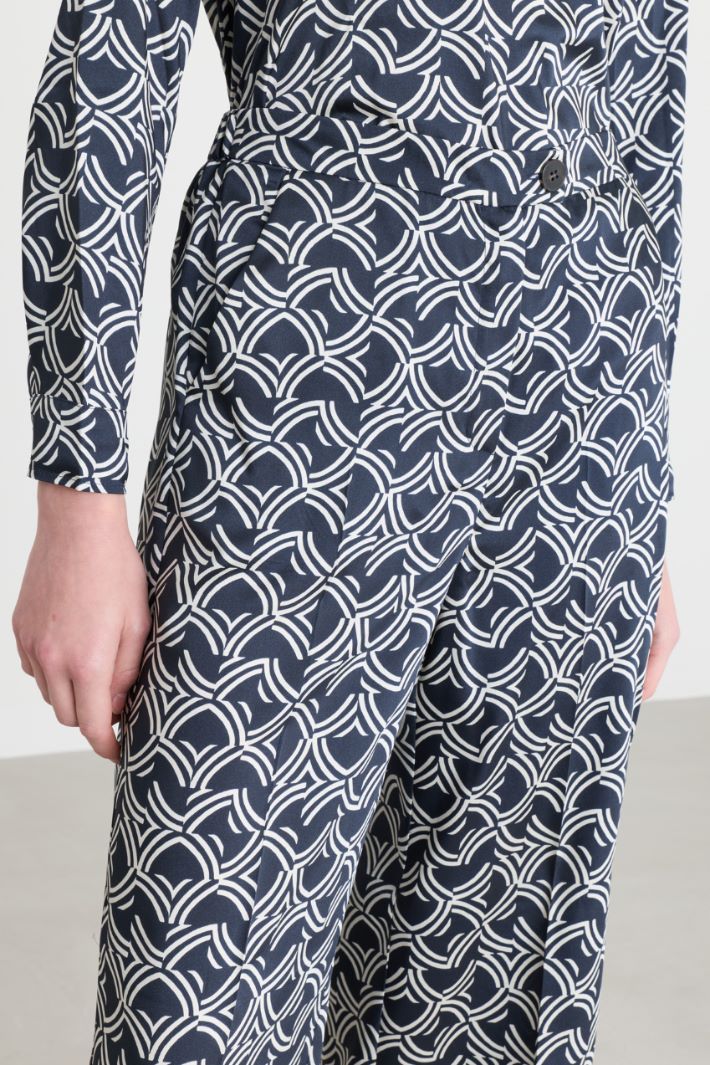 Pantalone ampio in twill - BLU - Intrend - 3