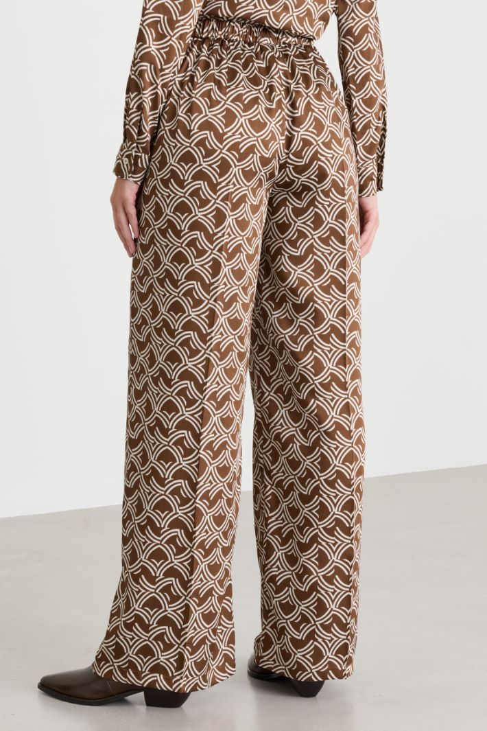 Pantalone ampio in twill - MARRONE - Intrend - 4