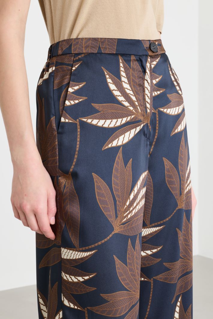 Pantalone ampio in twill - BLU MARRONE BIANCO - Intrend - 3