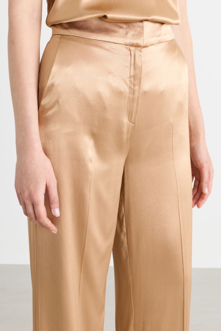Satin trousers - CAMEL - Intrend - 3