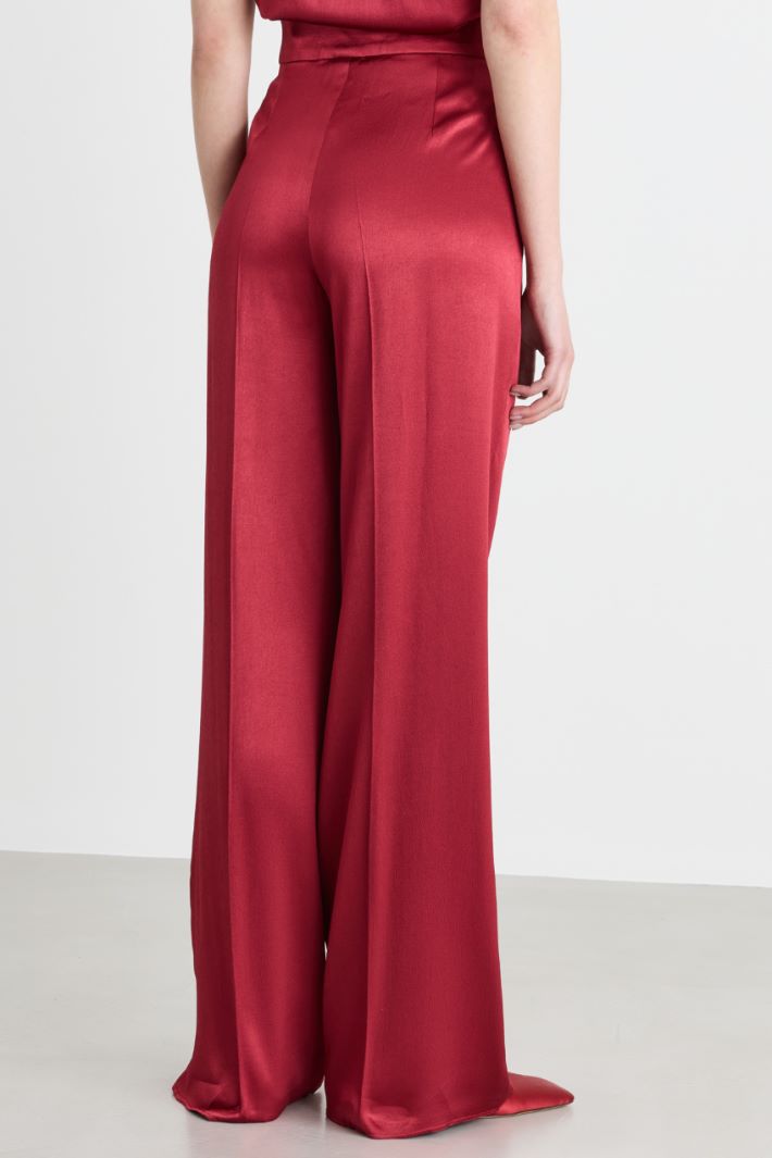 Satin trousers - RED - Intrend - 4