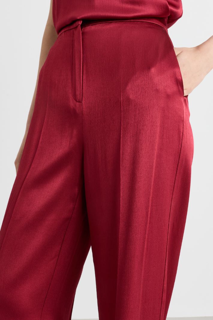 Satin trousers - RED - Intrend - 3