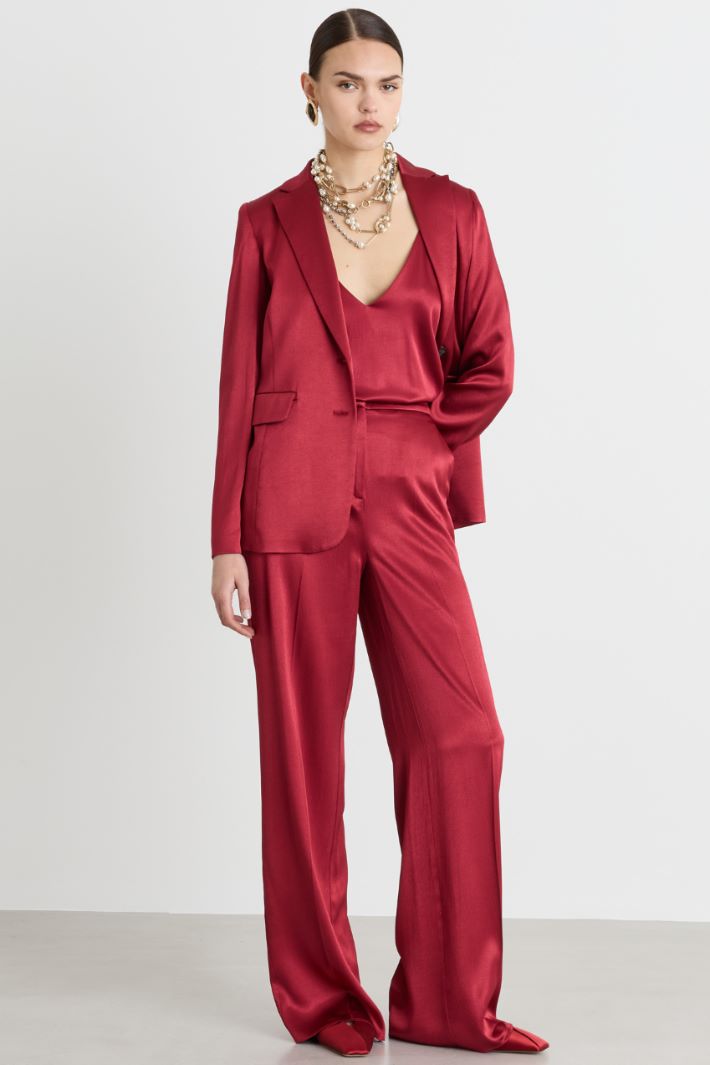 Satin trousers - RED - Intrend
