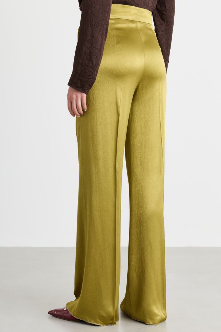 Satin trousers - GREEN - Intrend - 4