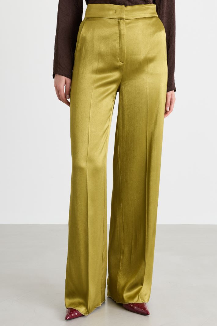Satin trousers - GREEN - Intrend - 2