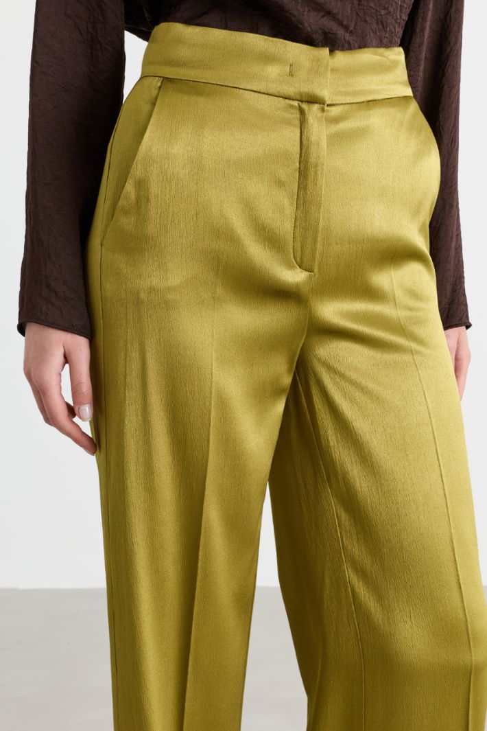 Satin trousers - GREEN - Intrend - 3