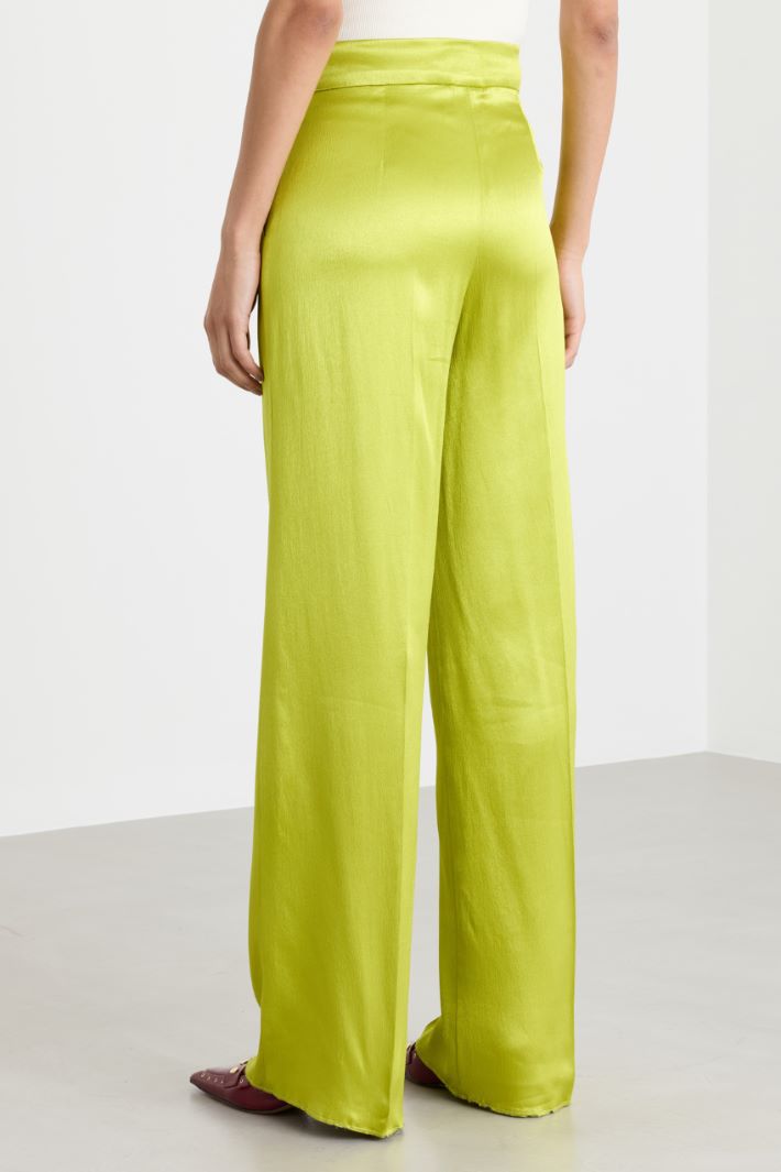 Satin trousers - YELLOW - Intrend - 4
