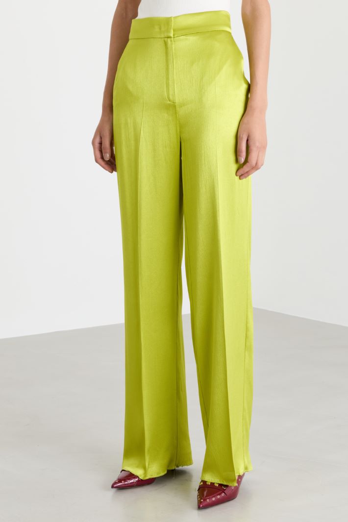 Satin trousers - YELLOW - Intrend - 2