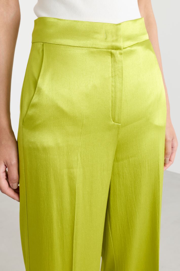 Satin trousers - YELLOW - Intrend - 3