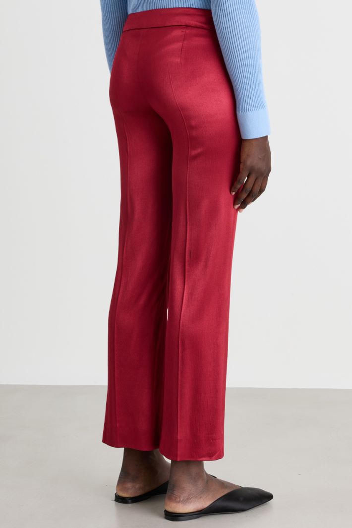 Slightly flared trousers - RED - Intrend - 4