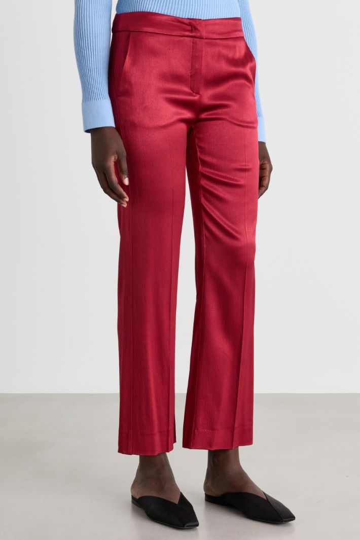 Slightly flared trousers - RED - Intrend - 2