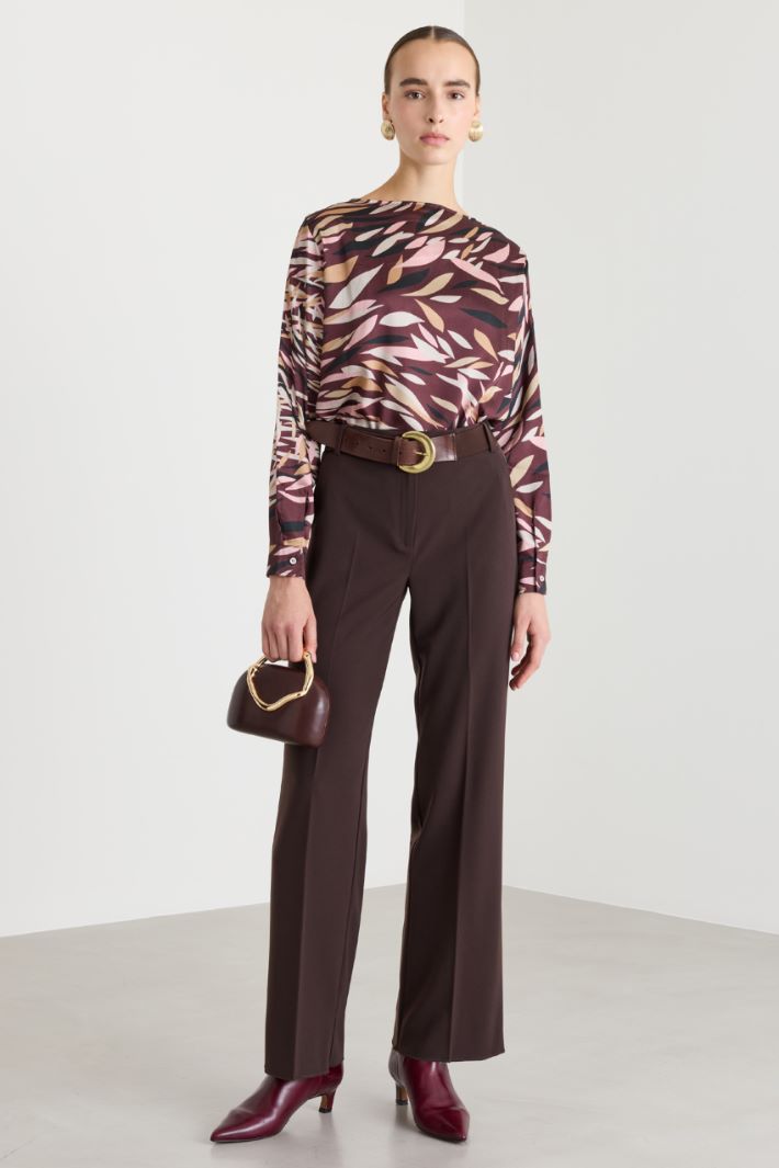 Pantalone stretch dritto - MARRONE - Intrend