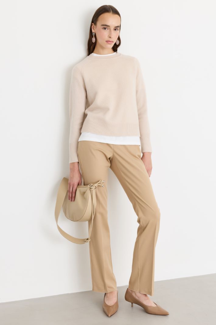 Pantalone dritto in flanella - CAMMELLO - Intrend