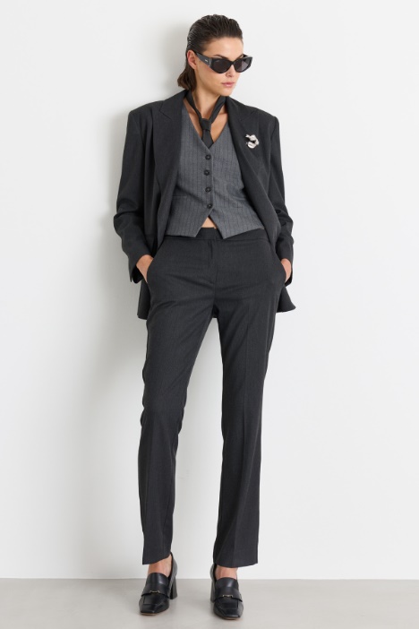 Straight-leg flannel trousers - Intrend