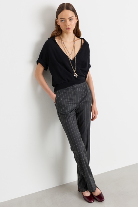 Straight-leg flannel trousers - Intrend