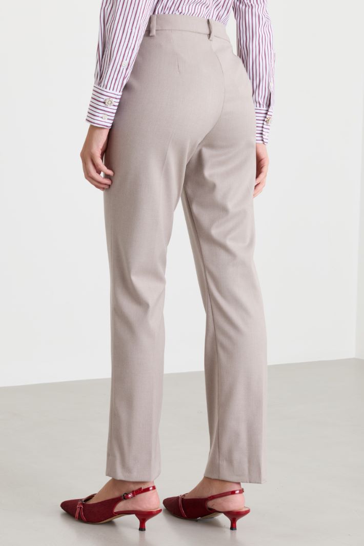 Flannel trousers - BEIGE - Intrend - 4