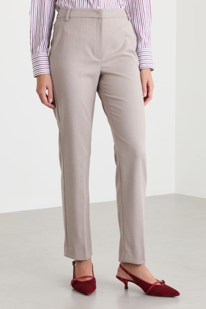 Flannel trousers - BEIGE - Intrend - 2