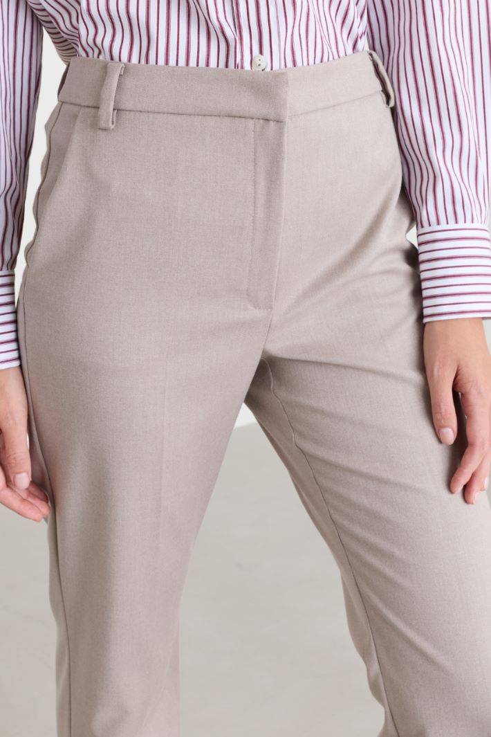 Flannel trousers - BEIGE - Intrend - 3