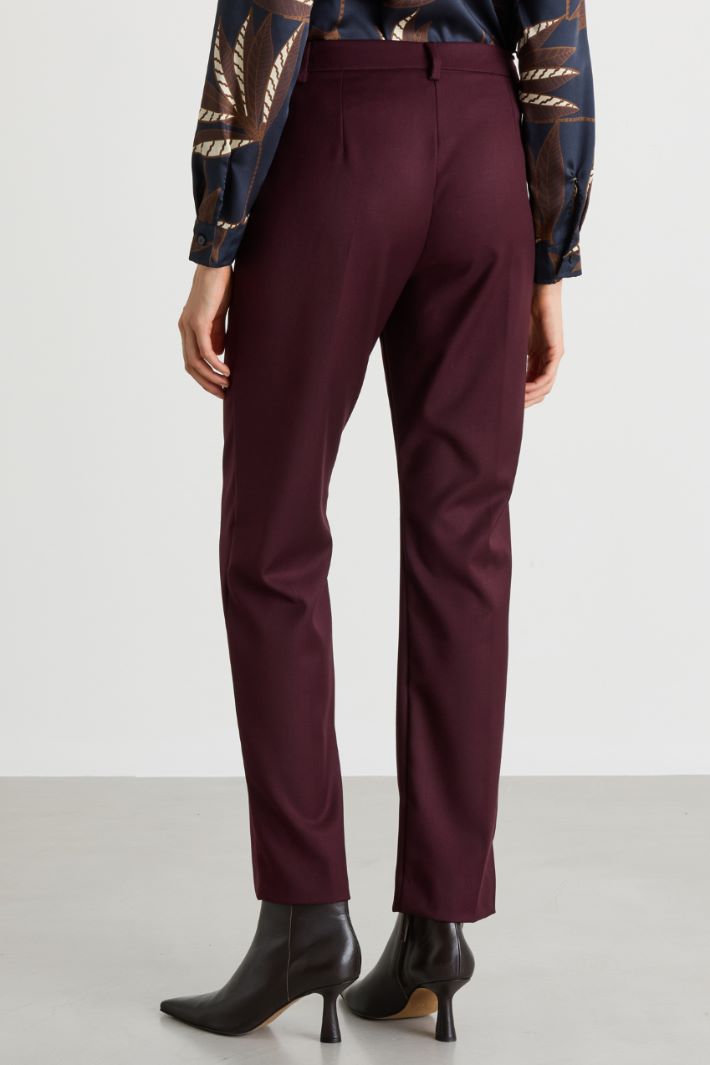 Flannel trousers - BORDEAUX - Intrend - 4