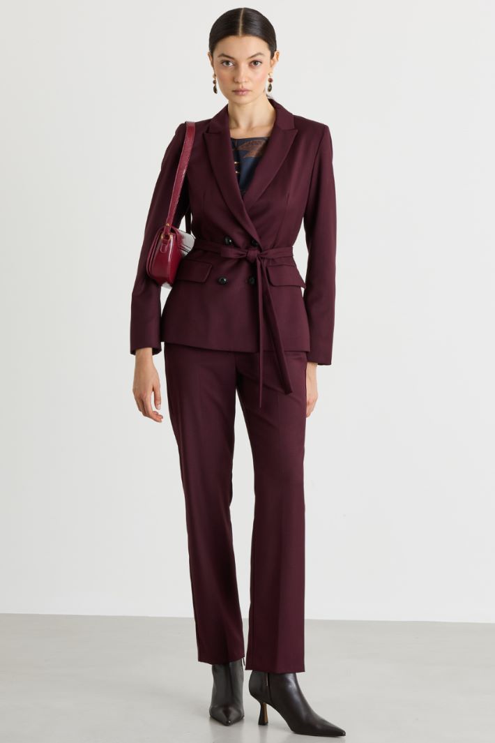 Flannel trousers - BORDEAUX - Intrend