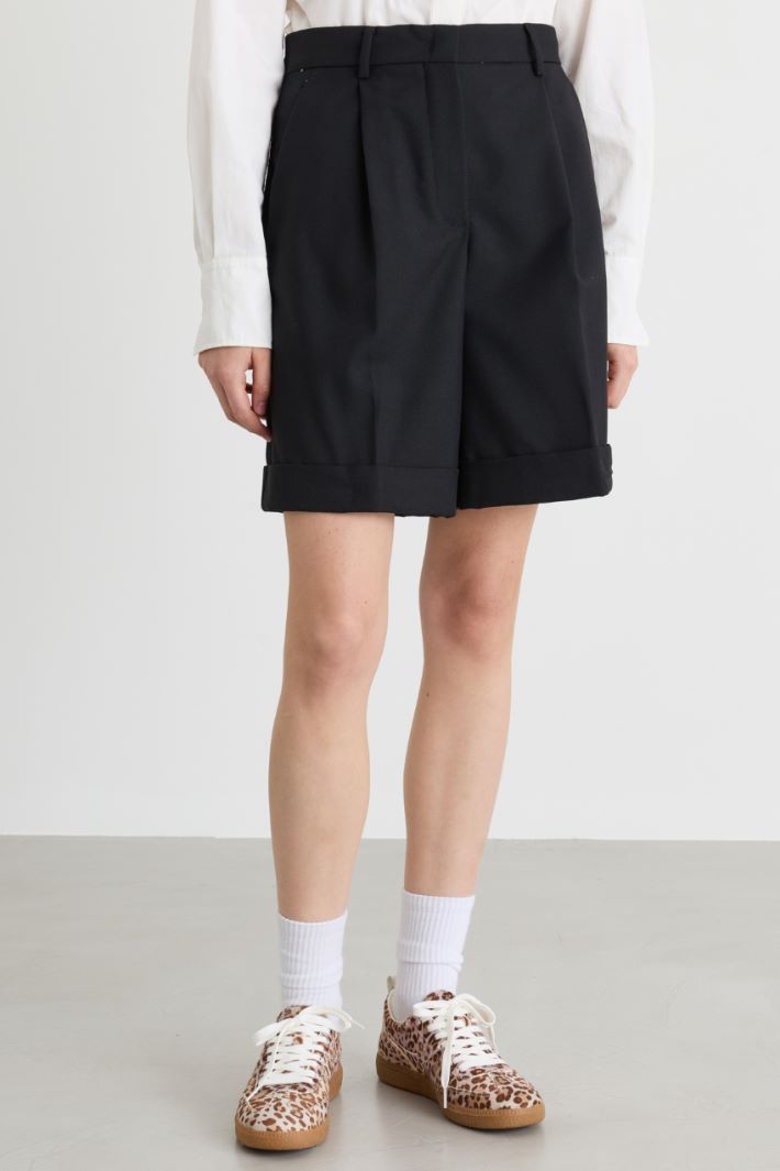 Pantalone corto in tela - NERO - Intrend - 2