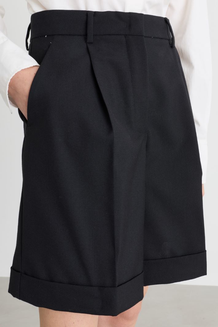 Pantalone corto in tela - NERO - Intrend - 3