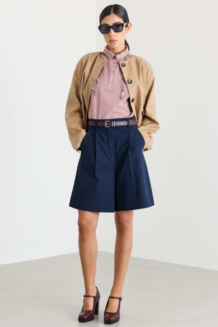 Bermuda in gabardina - BLU - Intrend