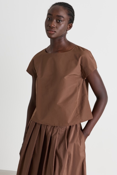 Boxy taffeta top - Intrend