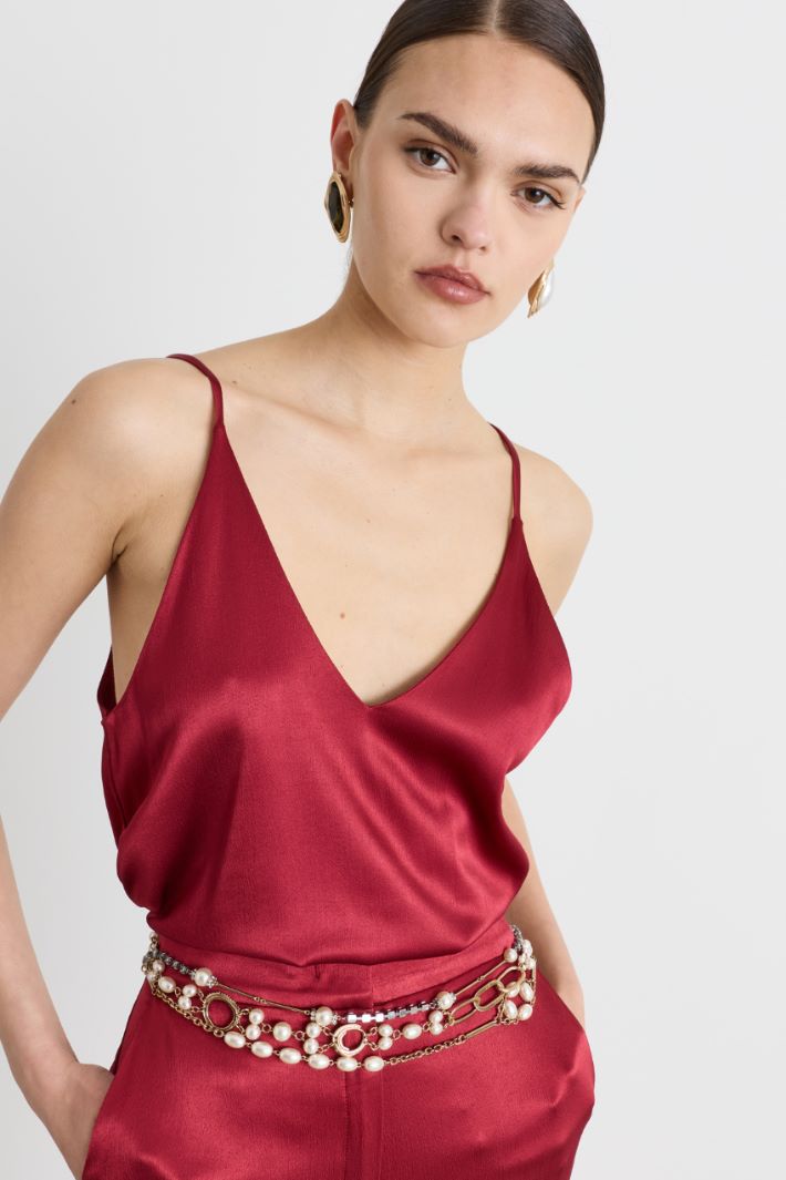 Top in raso stretch - ROSSO - Intrend - 3