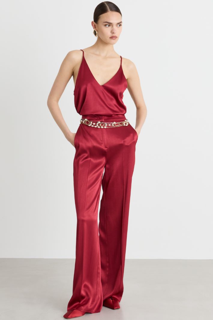 Top in raso stretch - ROSSO - Intrend