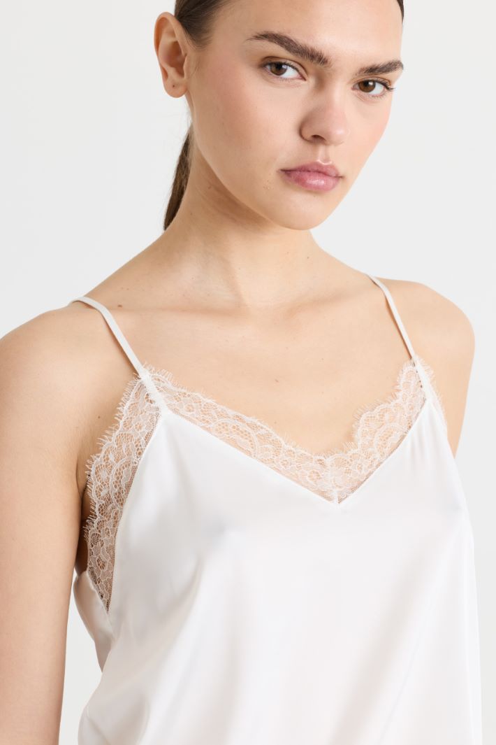 Top sfiancato in raso leggero - BIANCO - Intrend - 3