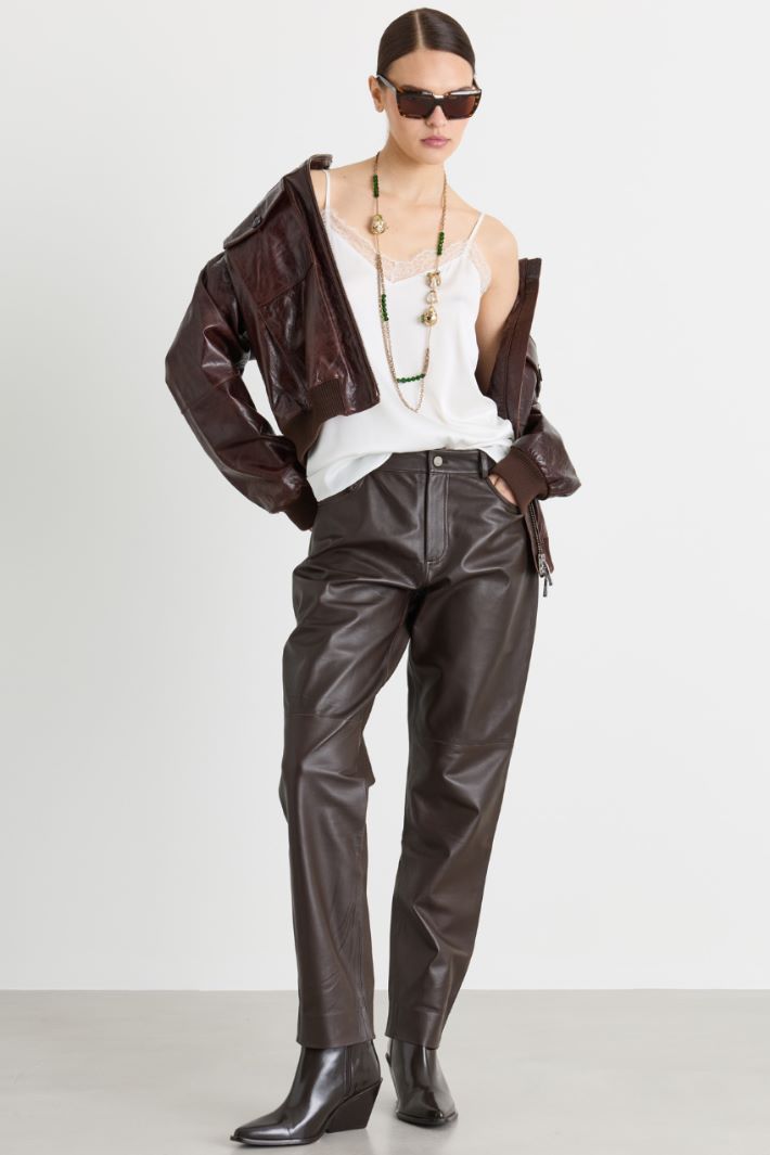 Top sfiancato in raso leggero - BIANCO - Intrend