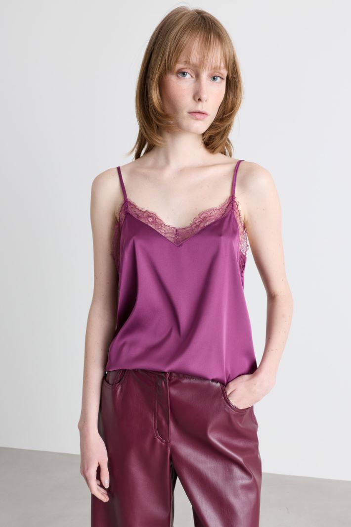 Top sfiancato in raso leggero - FUXIA - Intrend - 2