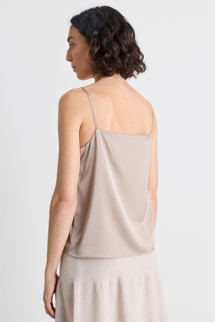 Top sfiancato in raso leggero - BEIGE - Intrend - 4