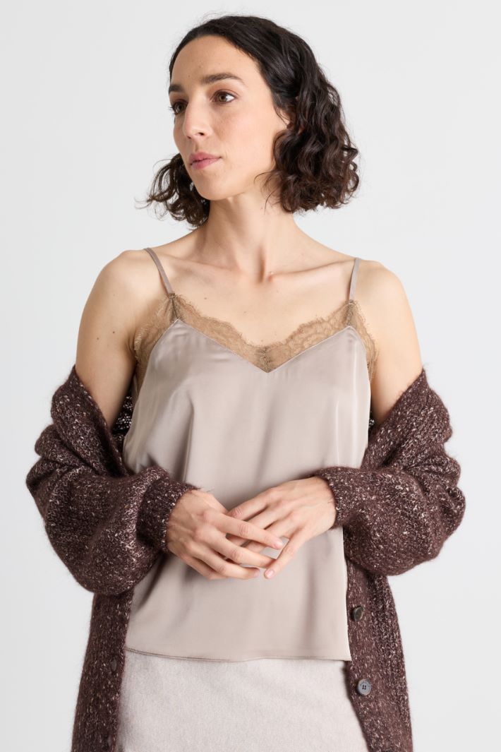 Top sfiancato in raso leggero - BEIGE - Intrend - 2