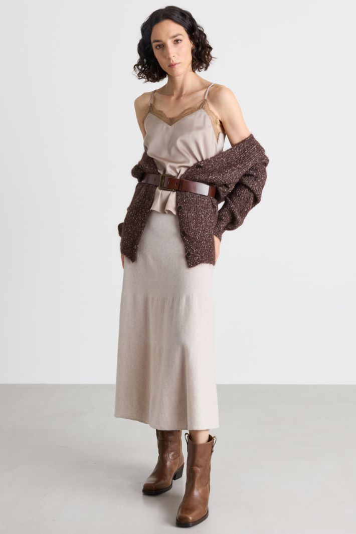 Top sfiancato in raso leggero - BEIGE - Intrend