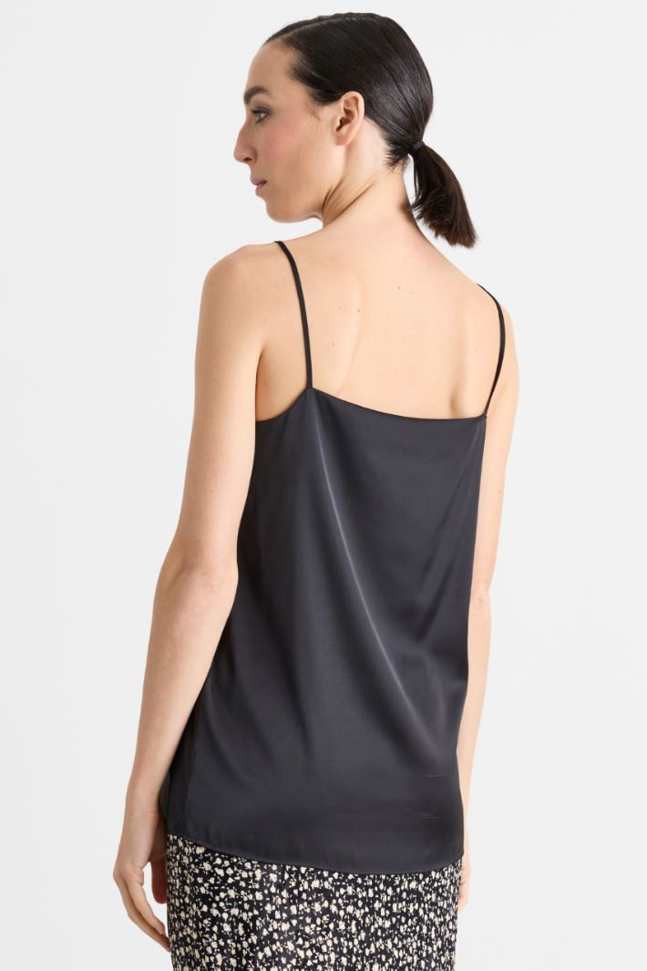 Top sfiancato in raso leggero - NERO - Intrend - 4