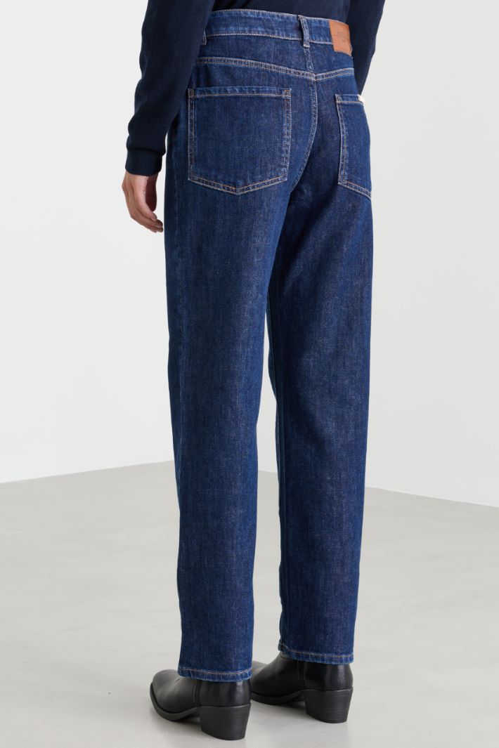 Jean droit en denim - BLEU - Intrend - 4