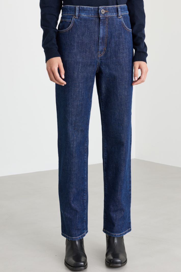 Jean droit en denim - BLEU - Intrend - 2