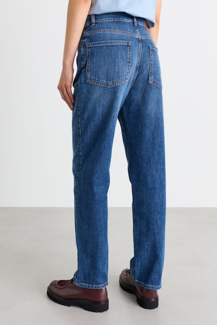 Jean droit en denim - BLEU - Intrend - 4