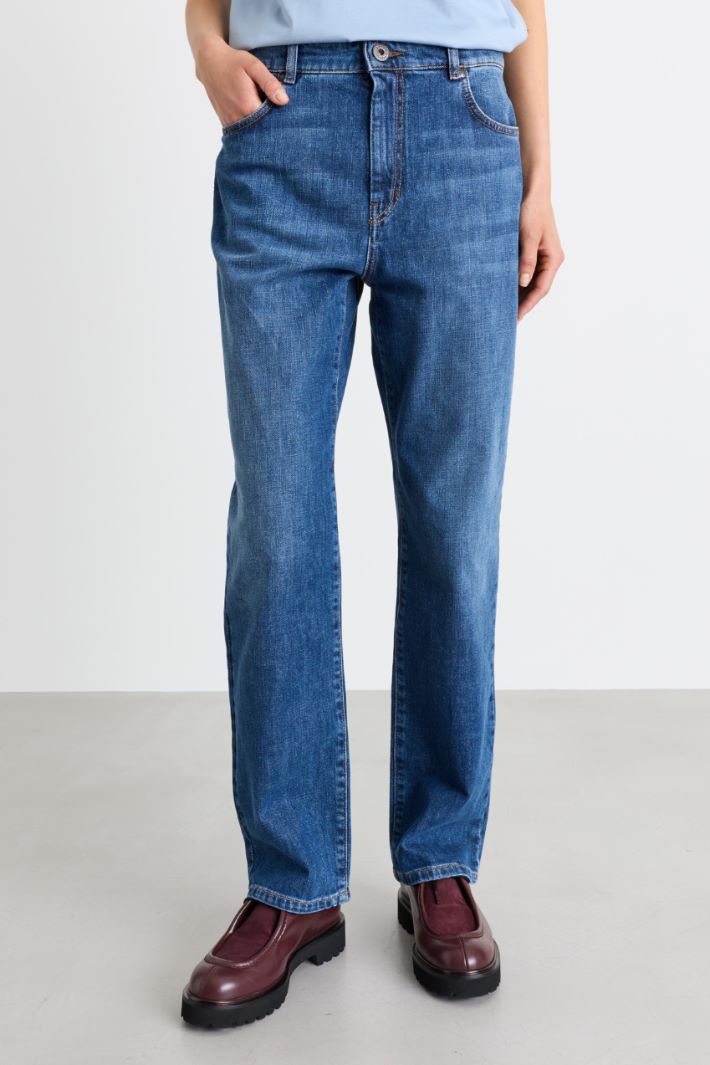 Jean droit en denim - BLEU - Intrend - 2