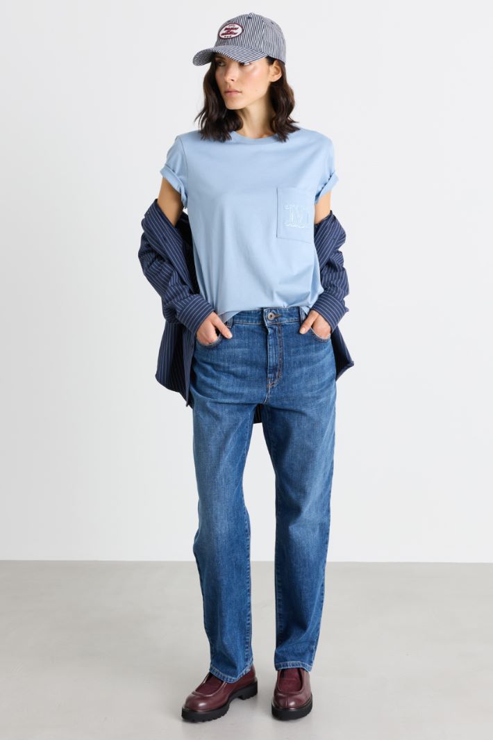Jean droit en denim - BLEU - Intrend
