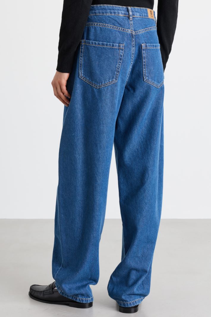 Jean barrel délavé - BLEU - Intrend - 4
